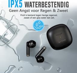 Synyq ProX - Draadloze Oordopjes - 30 uur Afspeeltijd - Bluetooth Oordopjes - Draadloze Oortjes - Oortjes Draadloos - Zwart — thumbnail 3