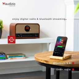 DAB radio met CD speler - Audizio Salerno - Retro radio met Bluetooth en mp3 speler - Stereo - 40W — thumbnail 2