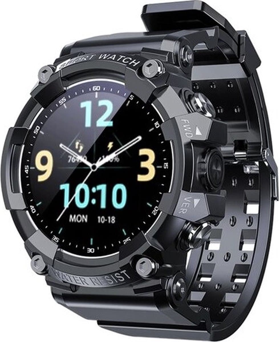 DrPhone SMARTX1 – Smartwatch Met Sportfuncties – IP67 Waterdichte Smartwatch – Bluetooth Smartwatch – Full Touchscreen – Bloeddruk & Hartslagmeter - Zwart — afbeelding 1