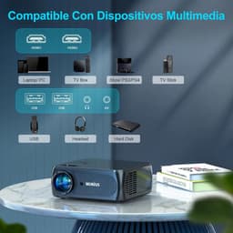 Wimius K8 Projector - 4K Full HD Beamer - 4D Keystone - 5G WiFi - 300 inch - 15.000 Lumen - Thuisbioscoop - Film Projector - 360 graden flip functie - Inclusief draagtas — thumbnail 3