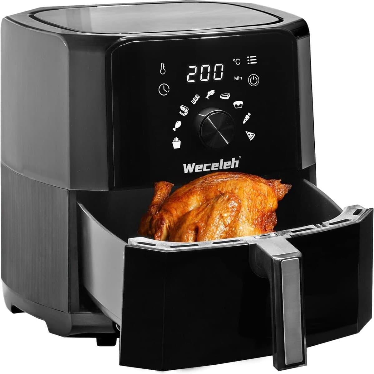 Airfyer - 6 LITER - Led display - 9-in-1 Kookmodi - Temperatuurregeling en Timer - Olievrije Gezonde Kookervaring - Gemakkelijke Reiniging - Zwart - 1700W — afbeelding 1