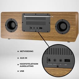 Denver Internet Radio - DAB Radio - FM Radio - CD Speler - Bluetooth - 200W - AUX/USB - MIR270 - Hout — thumbnail 5