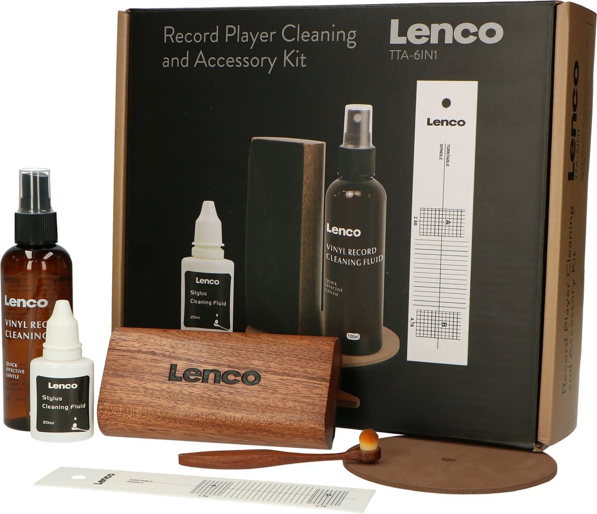 Lenco LP Schoonmaakset voor Platenspeler - Platenborstel - Vinyl en Naald Reinigingsset - Naaldborstel - TTA-6IN1 — afbeelding 1