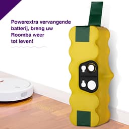 PowerExtra 14.4V 4000 mAh Batterij Geschikt voor iRobot Roomba 500, 600, 700 & 900 Series - Vervangende Accu 14.4V 4000 mAh met 4 Borstels Geschikt voor Automatische Roomba Stofzuigers — thumbnail 5