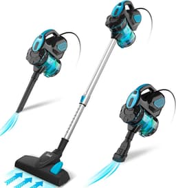 Luxe Steelstofzuiger 3-in-1 - 18000 Pa- Kruimeldief - Steelstofzuiger - 1,2 Liter Stofbak - 23 KPA/600WATT - 6M snoer - HEPA Filter - LUX Design - voor Tapijten en Harde Vloeren - Blauw — thumbnail 1