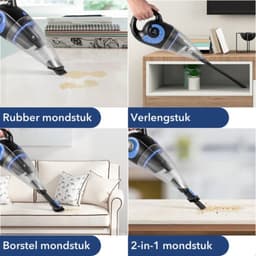 Moosoo Kruimelzuiger Snoerloos - Nat&Droog - Sterke zuigkracht 8500PA met opzetstukken oplaadbaar- Handstofzuiger - kruimeldieven- kruimeldief snoerloos- Kruimelzuiger draadloos -M4 3X- Zwart / Rood — thumbnail 5