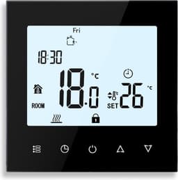 Quality Heating - Elektrische vloerverwarming thermostaat - 5 daags programmeerbaar - touch screen - PRF-78 zwart - Universeel toepasbaar — thumbnail 3