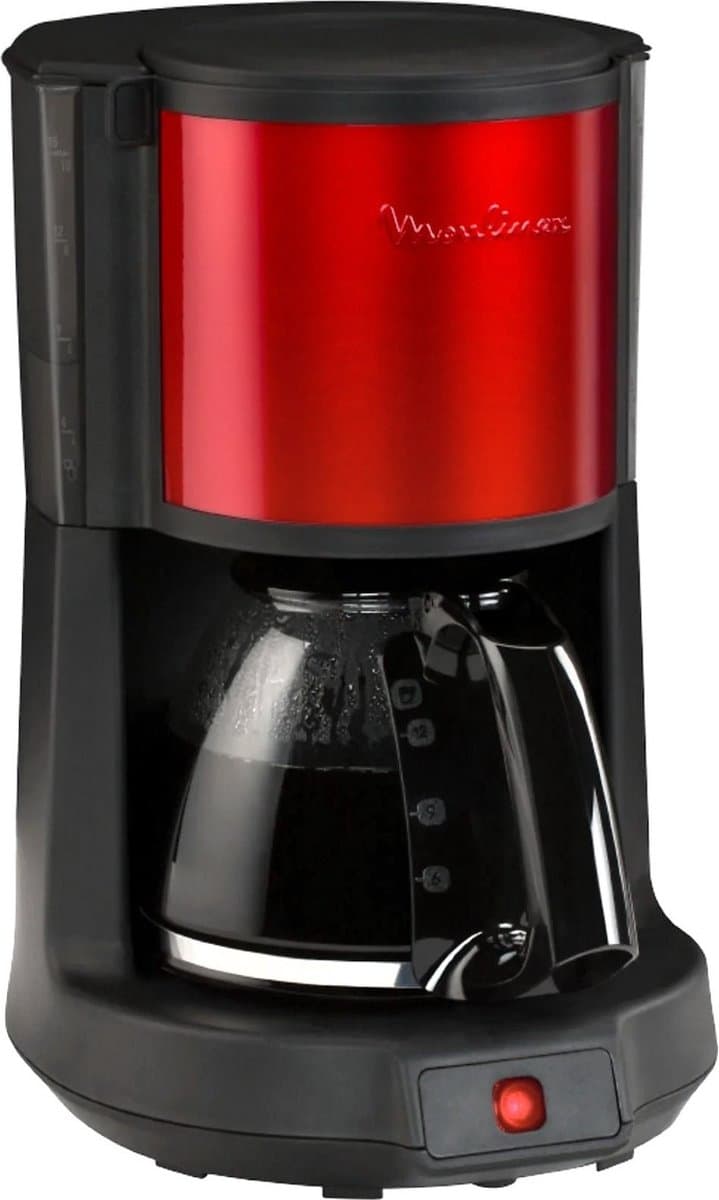 Moulinex Subito RVS FG370D11 - Koffiezetapparaat - - 1.25L- 15 kopjes - Rood — afbeelding 1