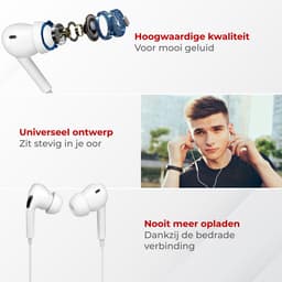 Nuvance Oortjes met Draad - Geschikt voor Lightning - Oordopjes met Draad - In-Ear Oortjes met Draad en Microfoon - Wit — thumbnail 5