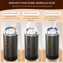 Draagbare reiskoffiezetapparaat - Draadloos voor in de auto - 12V - Espresso - 3-in-1 espressomachine - Oplaadbaar - Kantoor, Buiten, Thuis - Zwart - 1 stuk — thumbnail 4
