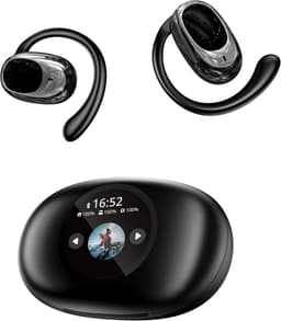 Draadloze In Ear Oordopjes Bluetooth 5.4-Sport Bluetooth Oordopjes -Laadkast met slim kleurenscherm-Noise Cancelling- Touch Control Open Oor waterdichte oortelefoon-Inclusief Oorhaak — thumbnail 1