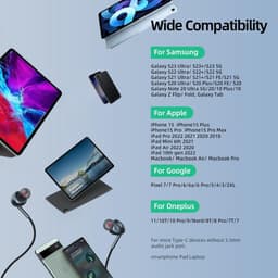 Sounix USB C-hoofdtelefoon - Bedrade oordopjes - In-ear oordopjes van type C met microfoon - Volumeregeling - Bas stereo - Ruisonderdrukking — thumbnail 2