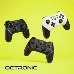 Octronic Pro Controller Set - 2 x bluetooth game controller met oplaadstation - geschikt voor Nintendo Switch -  zwart — thumbnail 2