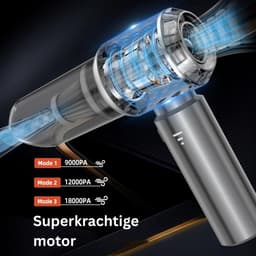 Kruimeldief Draadloos - Auto Stofzuiger - Handstofzuiger - Grijs — thumbnail 3
