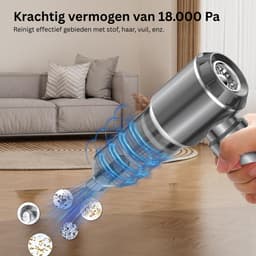 Kruimeldief Draadloos - Auto Stofzuiger - Handstofzuiger - Grijs — thumbnail 5