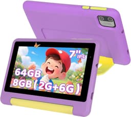 kotsren KT1018 - Android 13 kindertablet - 7 inch - 8(3+5)GB RAM/64GB ROM– 2500mAh - Paars — thumbnail 1