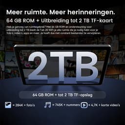 Blackview Tablet - Tab 20 WiFi Tablet - Met Hoes, Screenprotector - Android 15 - 12GB RAM + 64GB ROM(2TB Externe) - 10 inch HD Scherm - 6000mAh - Bluetooth 5G WiFi - Grijs — thumbnail 4