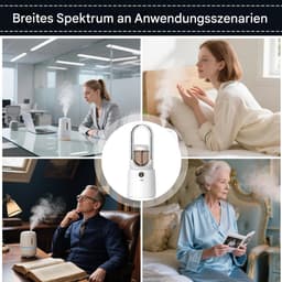 Bladloze bureauventilator | Persoonlijke bureauventilator | Stille luchtkoeler | 6-snelheden luchtbevochtiger | Geschikt voor kantoor, reizen, thuis, keuken en appartement — thumbnail 3