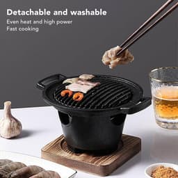 Allecto Plus - Rookvrije BBQ Grill voor Binnen en Buiten - enkelvoudige persoon Grill voor Thuis en Outdoor Gebruik — thumbnail 4