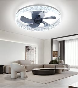 Ventilator Lamp - Plafondventilator Wit - Smart Lamp - Met Dimmer - 6 Standen Ventilator - Keuken Lamp - Woonkamerlamp - Moderne lamp — thumbnail 2