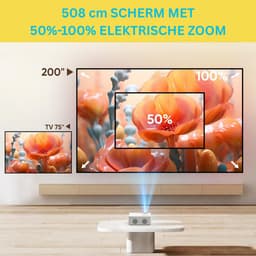 Mini Beamer - Film Projector met Bluetooth - Draagbare Beamer - 4K Kwaliteit - Wit — thumbnail 3