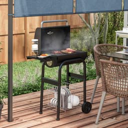 Outsunny - Houtskoolbarbecue - Metaal - 83L x 46,5B x 115H cm - Zwart — thumbnail 5