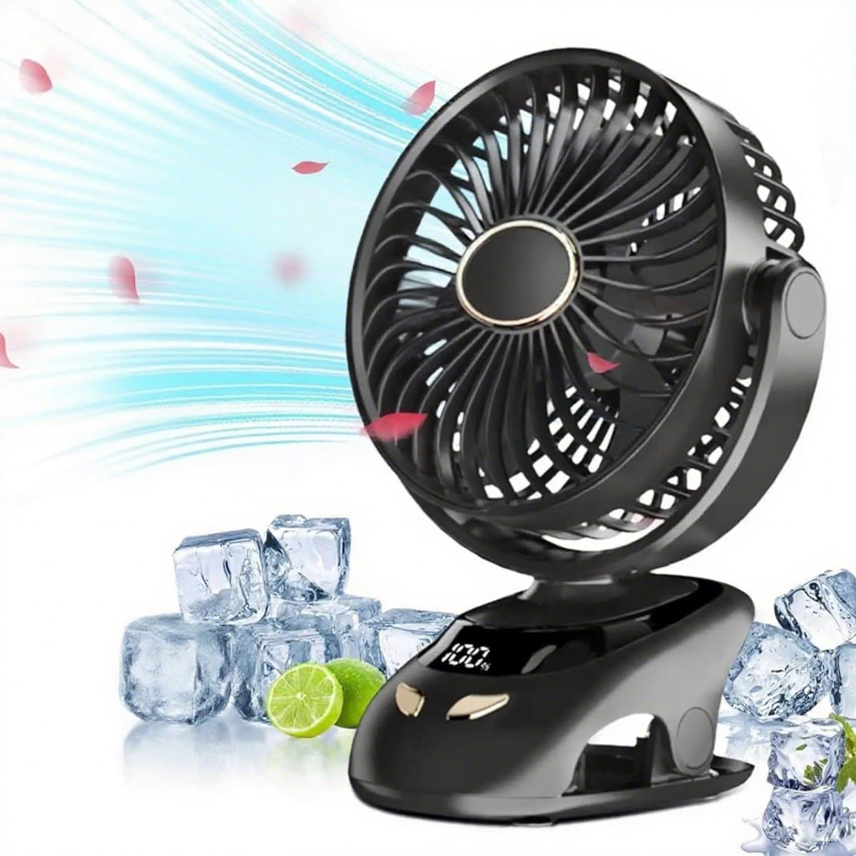 Ventilator -Kleine Bureau Clip-On Ventilator Draagbare - USB Clip-On Ventilator - ventilatoren staand - Zwart — afbeelding 1