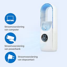 Vertylo® Mini airco – 4-in-1 Koeler met Bevochtiger, Ventilator & Nachtlampje - Incl. NL Handleiding – Koelventilator – 3 windsnelheden – Voor Thuis en Kantoor - Kabel meegeleverd — thumbnail 2