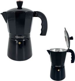 Kinghoff Aluminium Espressokoffiezetapparaat KH-1884 – 9 Kopjes – Zwart – Geschikt voor Inductie - Percolator - 450ml — thumbnail 2