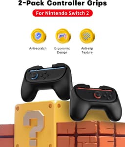 PlayCool Nintendo Switch 2 Joy-Con Controller Grip Set van 2 - Zwart — thumbnail 5