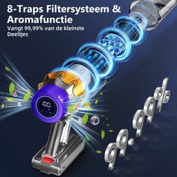 Elekiatech - Steelstofzuiger Draadloos - 70000Pa - 70 Min - 2200 mAh Accu - Paars — thumbnail 3