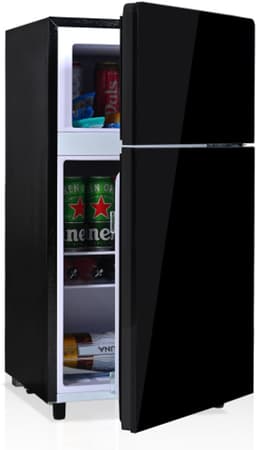 72L minikoelkast, zwarte glasdeur, 39 dB, 7-staps temperatuurregeling, LED-verlichting, R600 koelgemiddelde, directkoeling, geschikt voor keuken, woonkamer, caravan en kantoor. 120 kWh/jaar — thumbnail 1