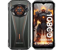 DOOGEE S Punk Pro - Outdoor Smartphone - 20GB RAM +512GB ROM / 2 TB TF- 10800 mAh & 33W - 128dB Lautsprecher- 6.6'' FHD+ 90Hz -LED Lichteffekt -Face ID - Vingerafdruk - Handschoenmodus - NFC- GPS-Oranje