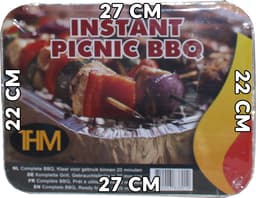THM Instant PIcnic wegwerp BBQ - Grill oppervlak 27 x 22 cm - 8 stuks — thumbnail 3