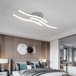 Woonkamer Lamp - Golvend Drie Hoofd Moderne LED-Plafondlamp - 18W - voor Binnen - Woonkamerlamp - Woonkamer Lamp Plafond - Plafondverlichting voor Woonkamer, Slaapkamer, Keuken — thumbnail 1