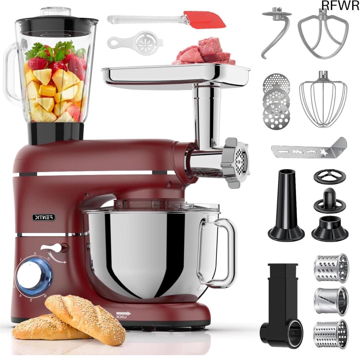 RFWR® Multifunctionele Keukenmachine 2000W - 6,2L Mengkom met Blender, Vleesmolen en Accessoires — afbeelding 1