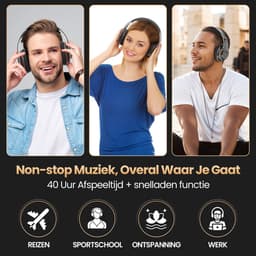 Gadgetplace Koptelefoon Draadloos - 40 uur Batterij - Bluetooth 5.3 - HiFi Geluid - Over Ear Draadloze Headset met Microfoon — thumbnail 4