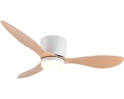 Livano Plafondventilator - Met Verlichting - Plafond Ventilator - Met Lamp - Plafonniere Met Ventilator - Met Licht - Hout - 105cm