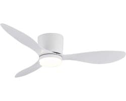Bovista Plafondventilator - Met Verlichting - Plafond Ventilator - Met Lamp - Plafonniere Met Ventilator - Met Licht - Wit - 105cm