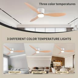Livano Plafondventilator - Met Verlichting - Plafond Ventilator - Met Lamp - Plafonniere Met Ventilator - Met Licht - Zwart - 105cm — thumbnail 3