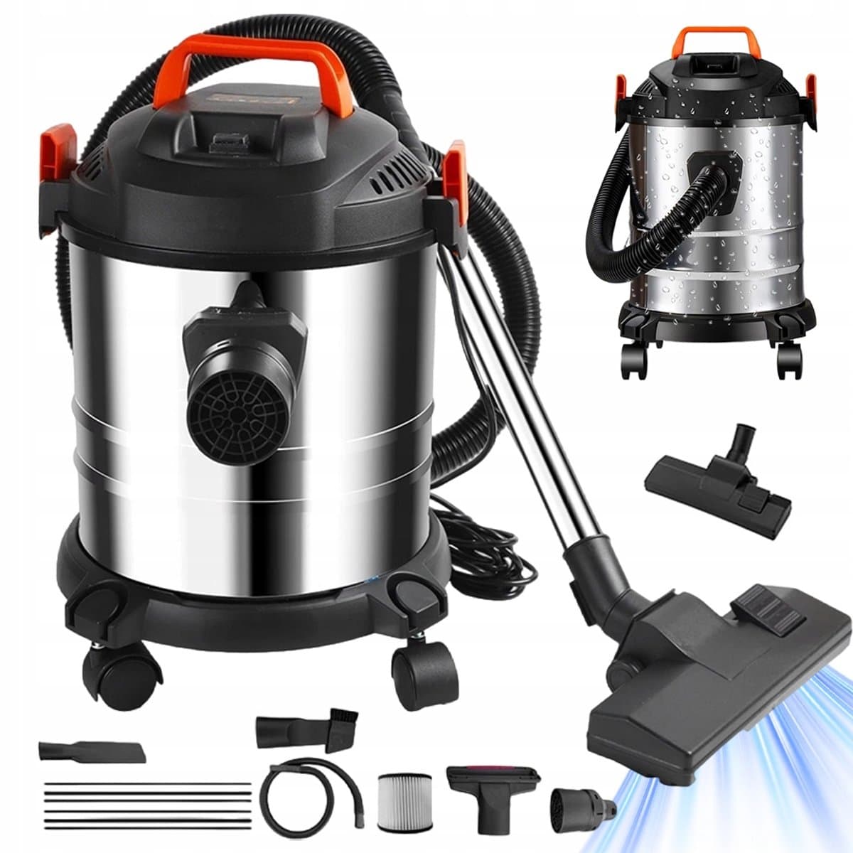 Stofzuiger - Nat en Droog - 18Kpa Zuigkracht - 20L RVS Tank - 2000W Motor - Wordt geleverd met 1,5m slang - Voor Werkplaats en Kantoor — afbeelding 1