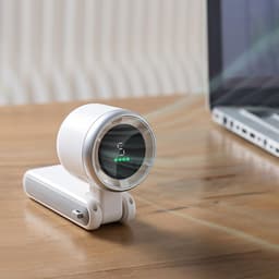 Mini Ventilator Draagbaar – Tafelventilator & Nekventilator –3600mAh – 5 Snelheden – Handventilator met LCD Display – Oplaadbaar – Sterke Windkracht – 180° Verstelbaar – Wit — thumbnail 4