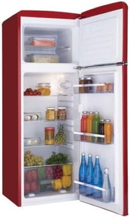 Helvetia Retro Koelvriescombinatie HRDPER206ER1 - Rood - 144 cm Hoog - 4ster Vriezer - Vintage - 206 Liter — thumbnail 4