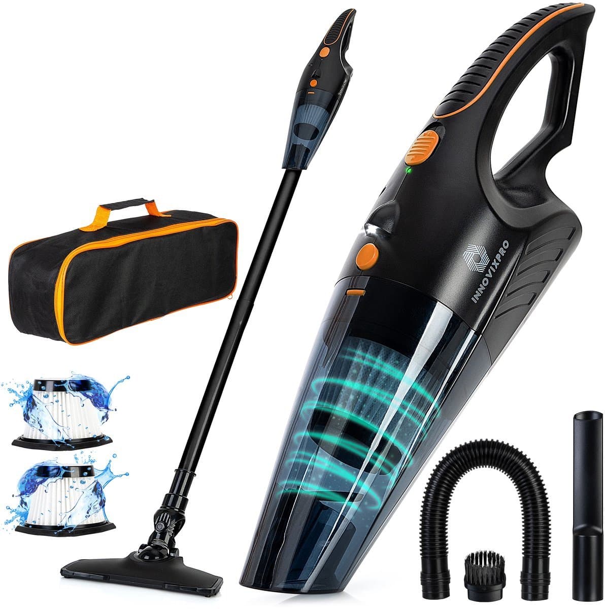 Innovixpro® Kruimeldief – Kruimeldief met steel – Nat&Droog – Handstofzuiger – 17000Pa – Kruimeldief snoerloos – Kruimelzuiger – ExtremeZuigkracht – Jouw ultieme schoonmaakpartner – Kruimelzuiger-Autostofzuiger-Nat&droog-InclusiefReistas — afbeelding 1