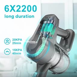 stofzuiger - stofzuiger zonder zak - Draadloze Staande Stofzuiger, - 20kpa Ultra Lichtgewicht Stokstofzuiger Voor Tapijt, Harde Vloer, Auto, Dierenhaar — thumbnail 3