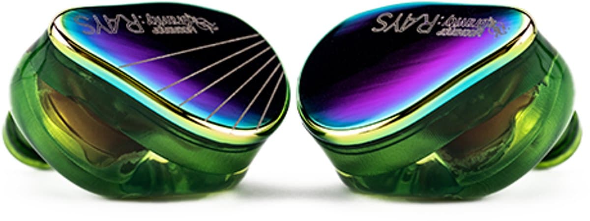 Moondrop Rays - In-Ear Monitors - IEM - 1DD+1 Planar Hybride Drivers - Audiofiele Oordoppen - Verwisselbare Kabel - Ergonomisch Ontwerp - Groen/Paars — afbeelding 1