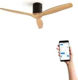 CREATE - Plafondventilator 40W silent Ø132 cm - Met Wifi - Met Afstandsbediening - 6 Snelheden - Timer - Zomer/Winter functie - Zwart - WIND CALM — thumbnail 1