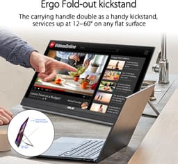 ASUS ZenScreen MB229CF - Portable Monitor - USB-C 60W - 100hz - 22 inch - Met Stand — thumbnail 4