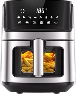 Royalty Line® AF21708D Airfryer XXL - 6.5 Liter Heteluchtfriteuse XL - 1700W - Digitaal Airfryers Met Kijkvenster - 8 Voorgeprogrammeerde Programma's - Zwart / RVS — thumbnail 1