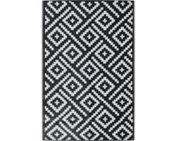 vidaXL - Buitenkleed - ARAKIL - 120x180 - cm - PP - wit - en - zwart